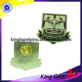 High quality custom shield shape gold plated lapel pin
